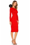 Kırmızı Midi Kalem Astarlı Elbise