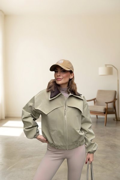 Yeşil Premium Çift Yakalı Mont Ceket