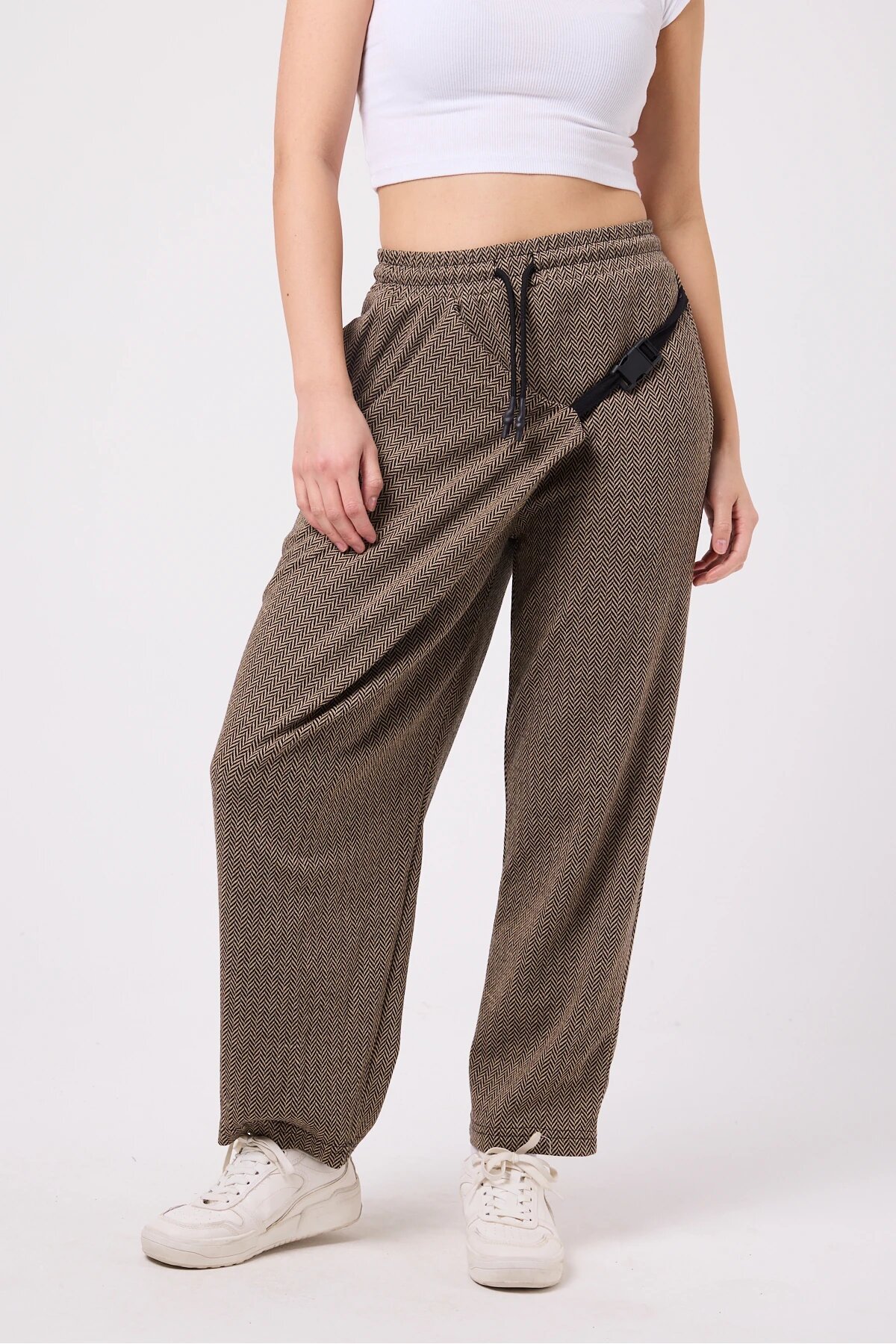 Baggy Belted Pants - Beige - MEXICO SUPERBLUE