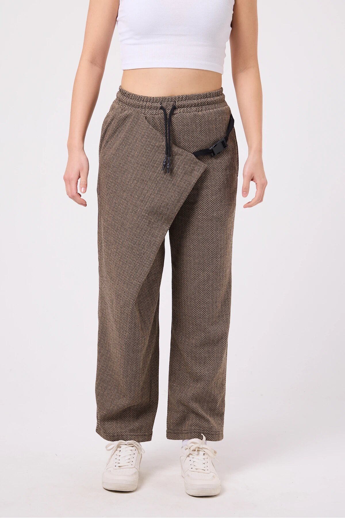 Baggy Belted Pants - Beige - MEXICO SUPERBLUE