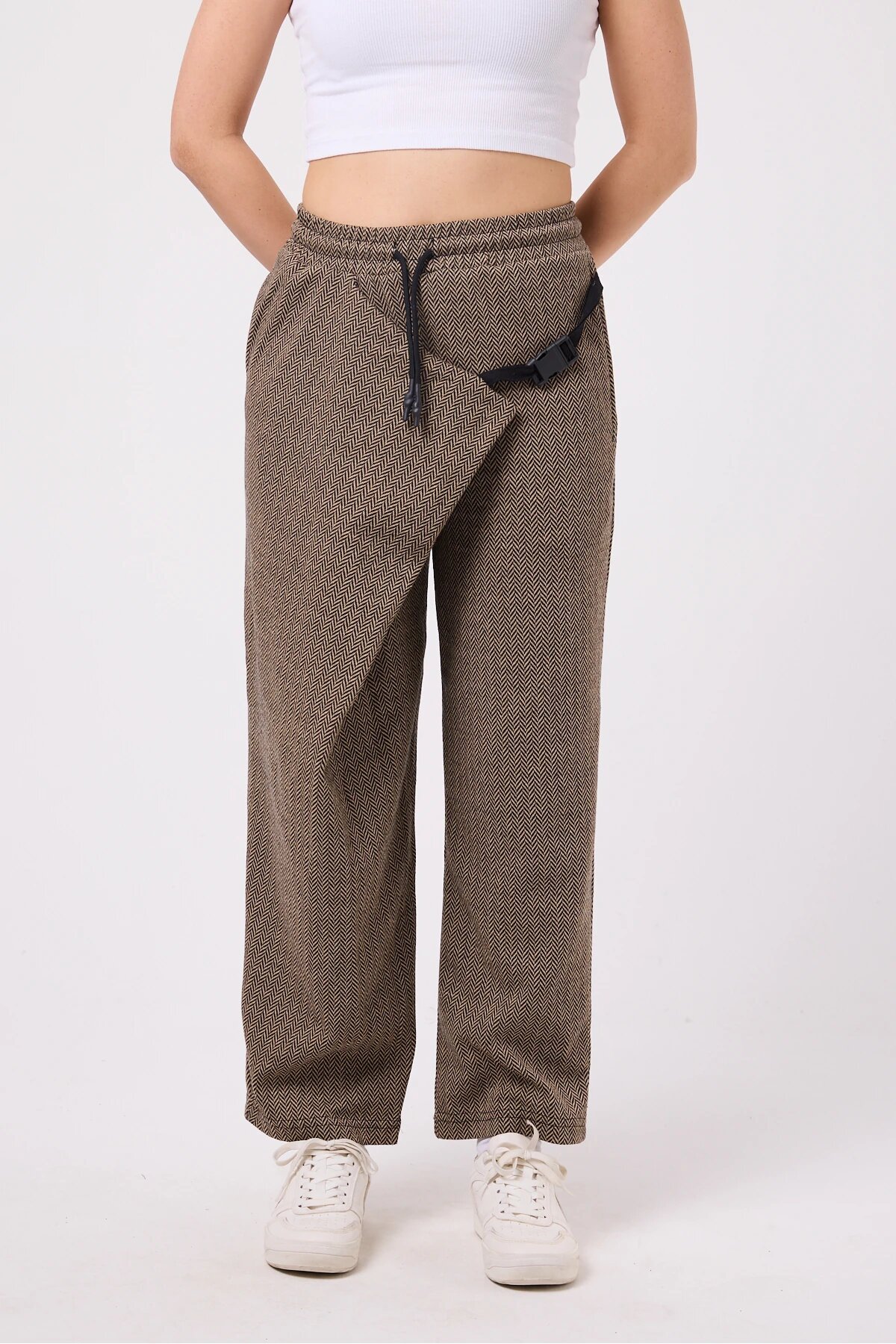 Baggy Belted Pants - Beige - MEXICO SUPERBLUE