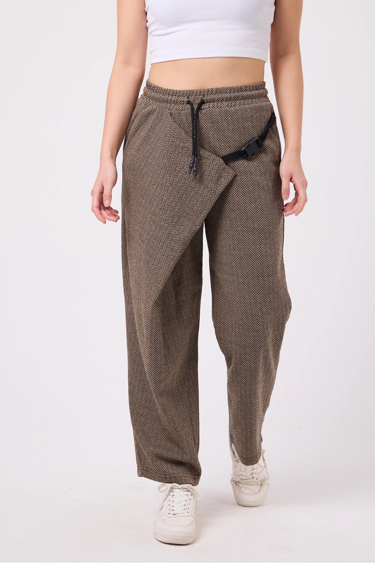 Baggy Belted Pants - Beige - MEXICO SUPERBLUE