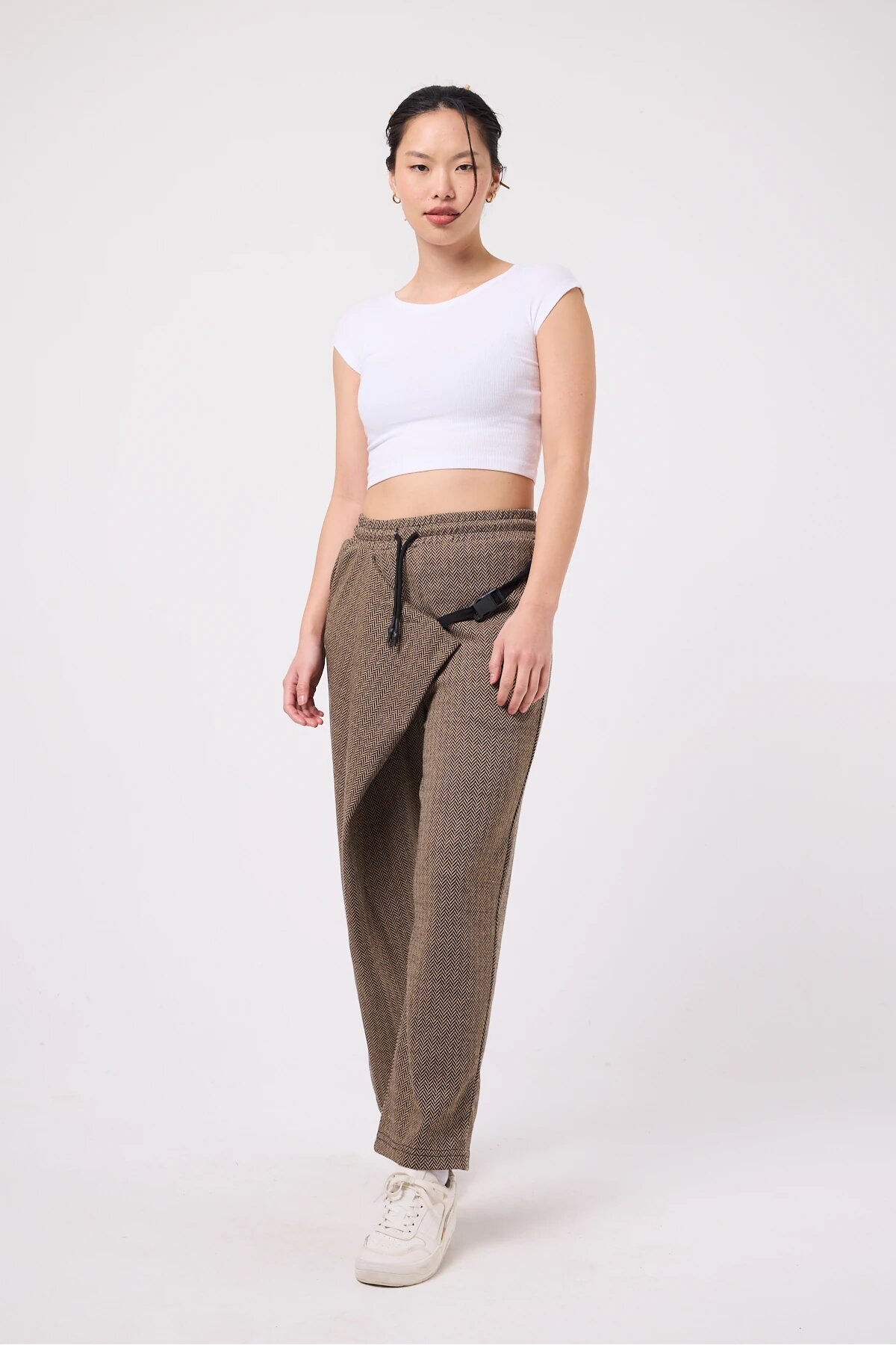Baggy Belted Pants - Beige - MEXICO SUPERBLUE