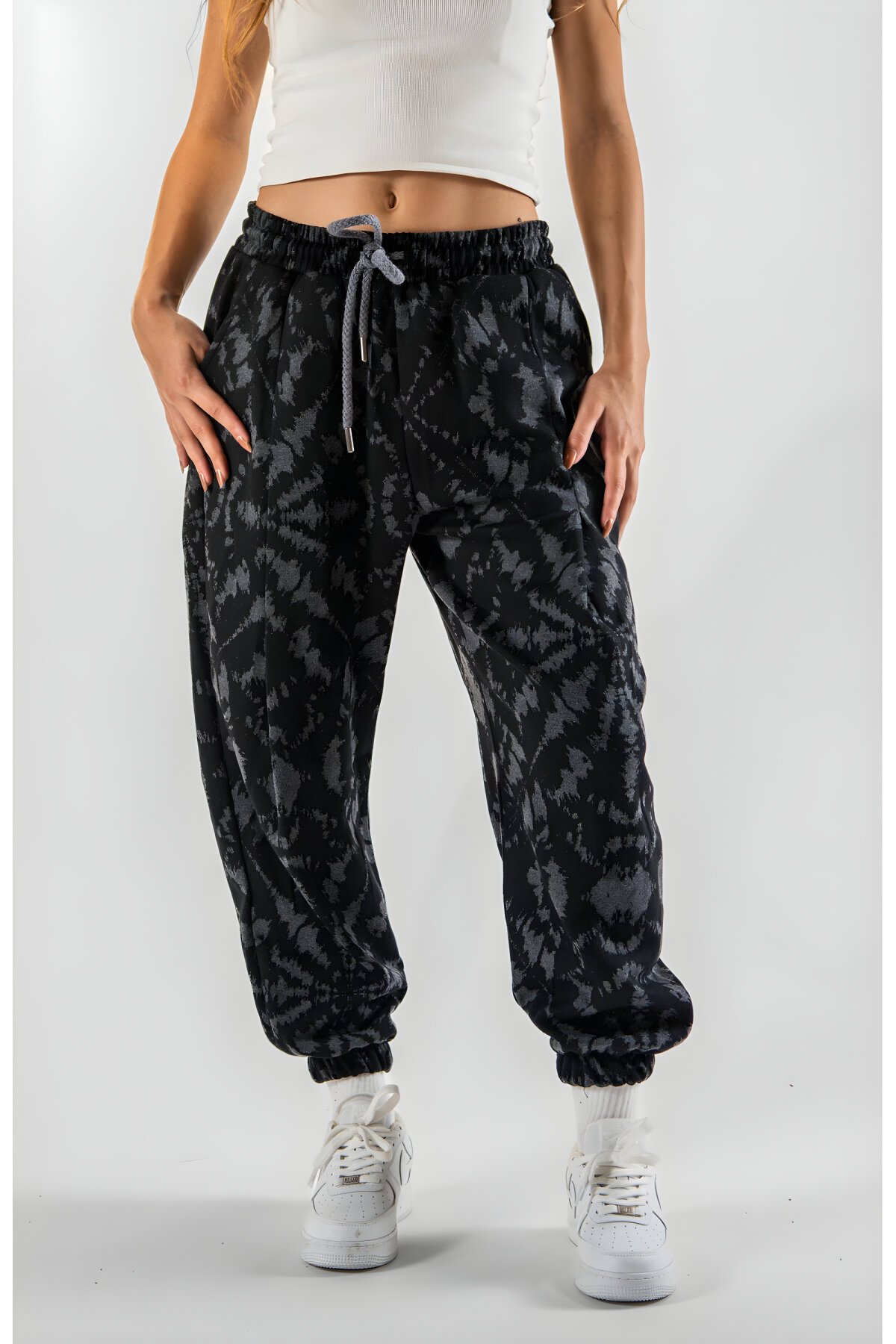 بنطلون جوغر أسود جاكار بكسرة - MEXICO SUPERBLUE