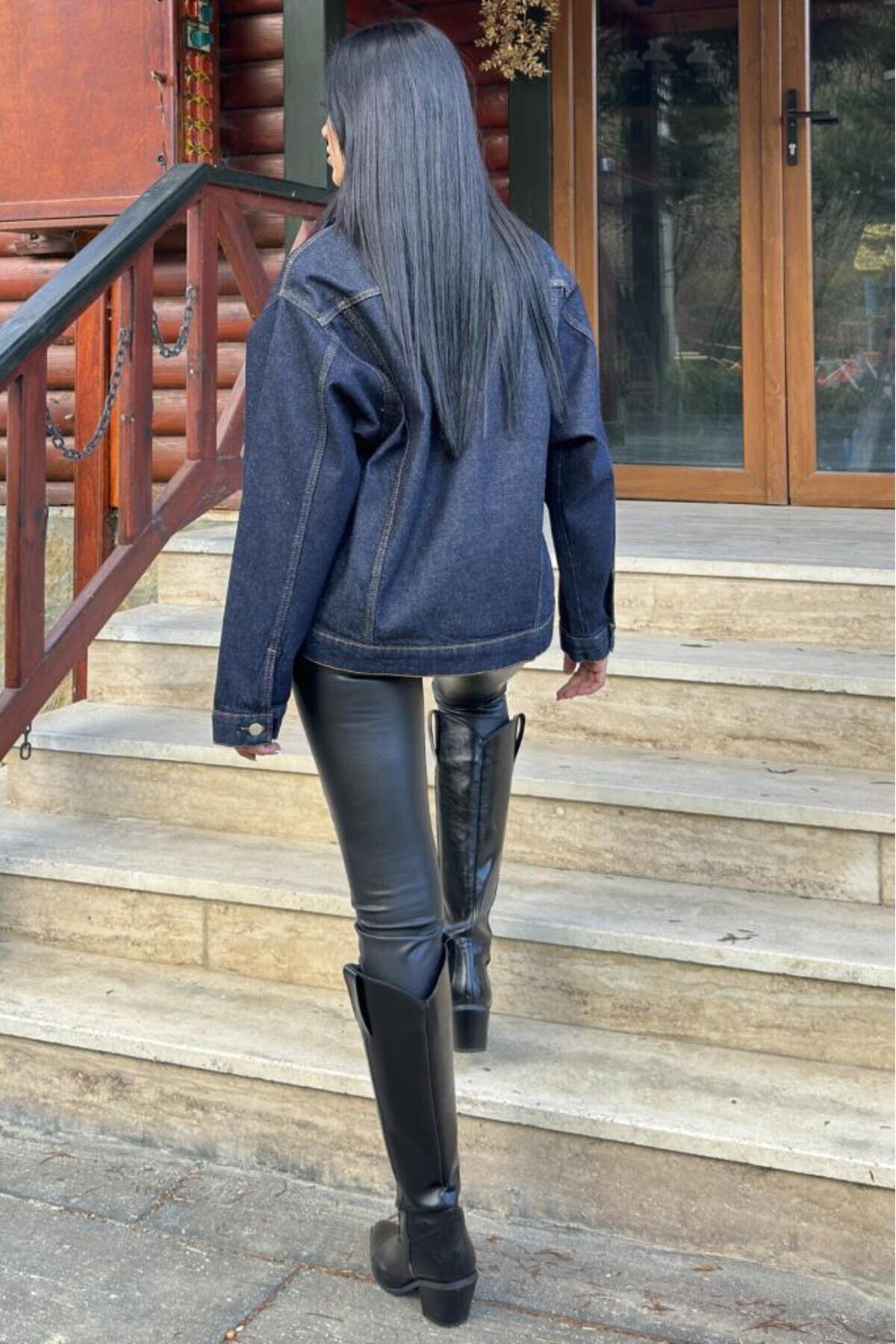 Denim Jacket - Navy Blue - Pasaklı Giyim