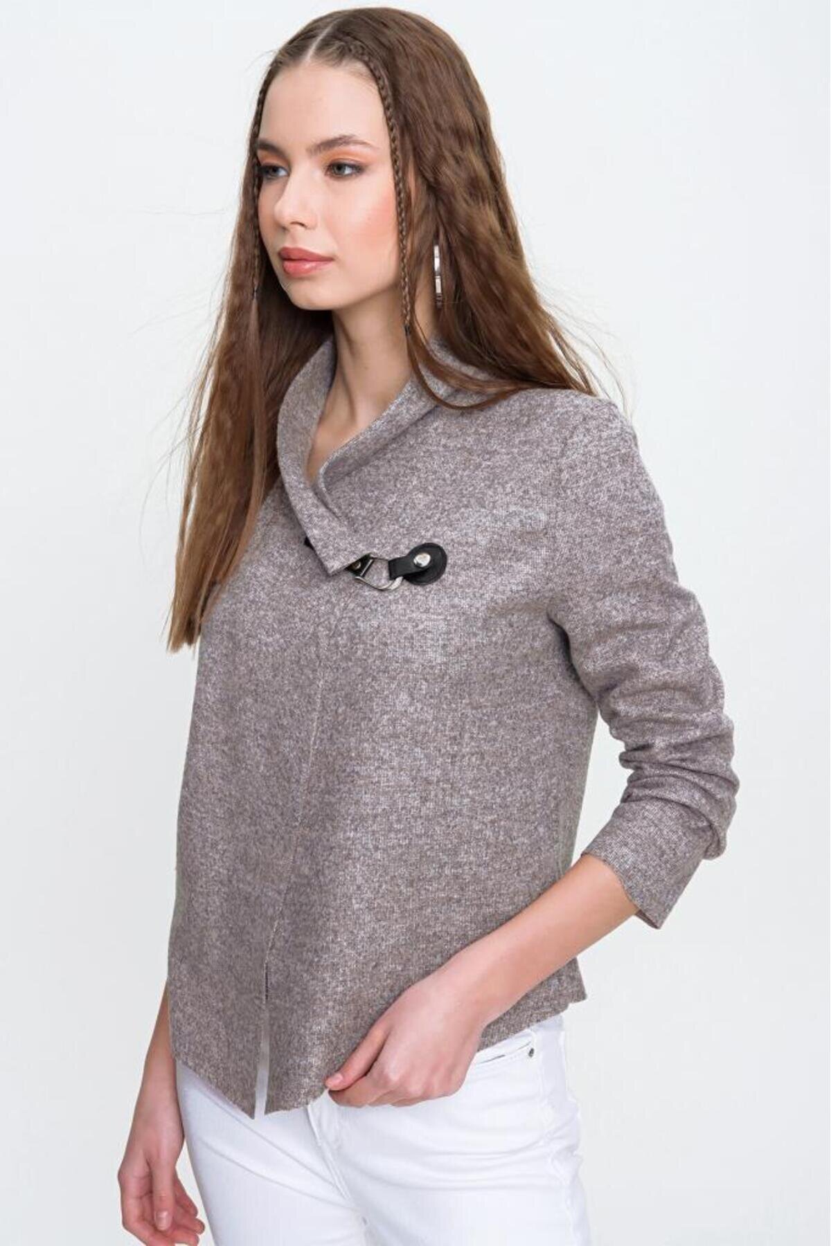 Long Sleeved Laser Cut Jacket - Powder - Pasaklı Giyim