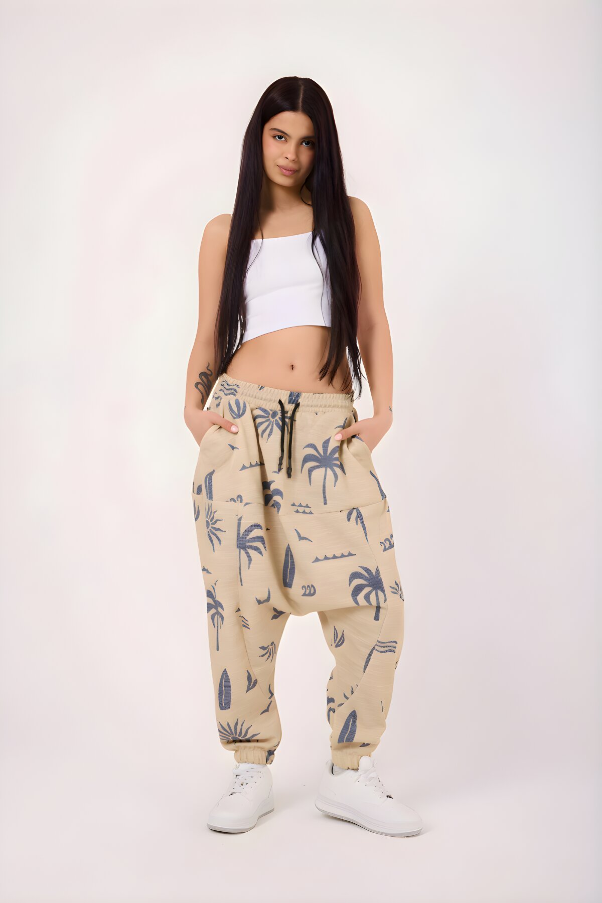 بنطلون شروال رياضي أصفر مخطط - MEXICO SUPERBLUE