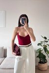 Bordo Basic Askılı Bodysuit