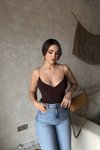 Kahverengi İp Askılı Bodysuit