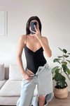 Siyah Basic Askılı Body