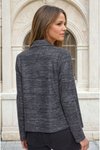 Antrasit Kendinden Dokulu Uzun Kollu Yumoş Triko Ceket