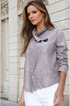 Long Sleeved Laser Cut Jacket - Powder