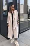 Extra Oversized Belted Trench Coat - Stone