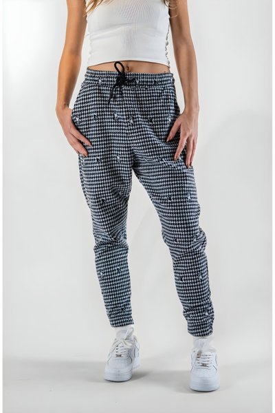Jogger Jacquard Elasticated Cuff Pants - Gray