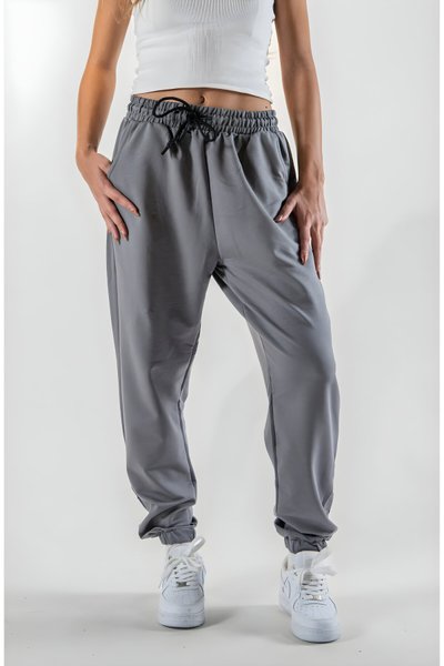 Jogger Elastic-Cuff Pants - Gray