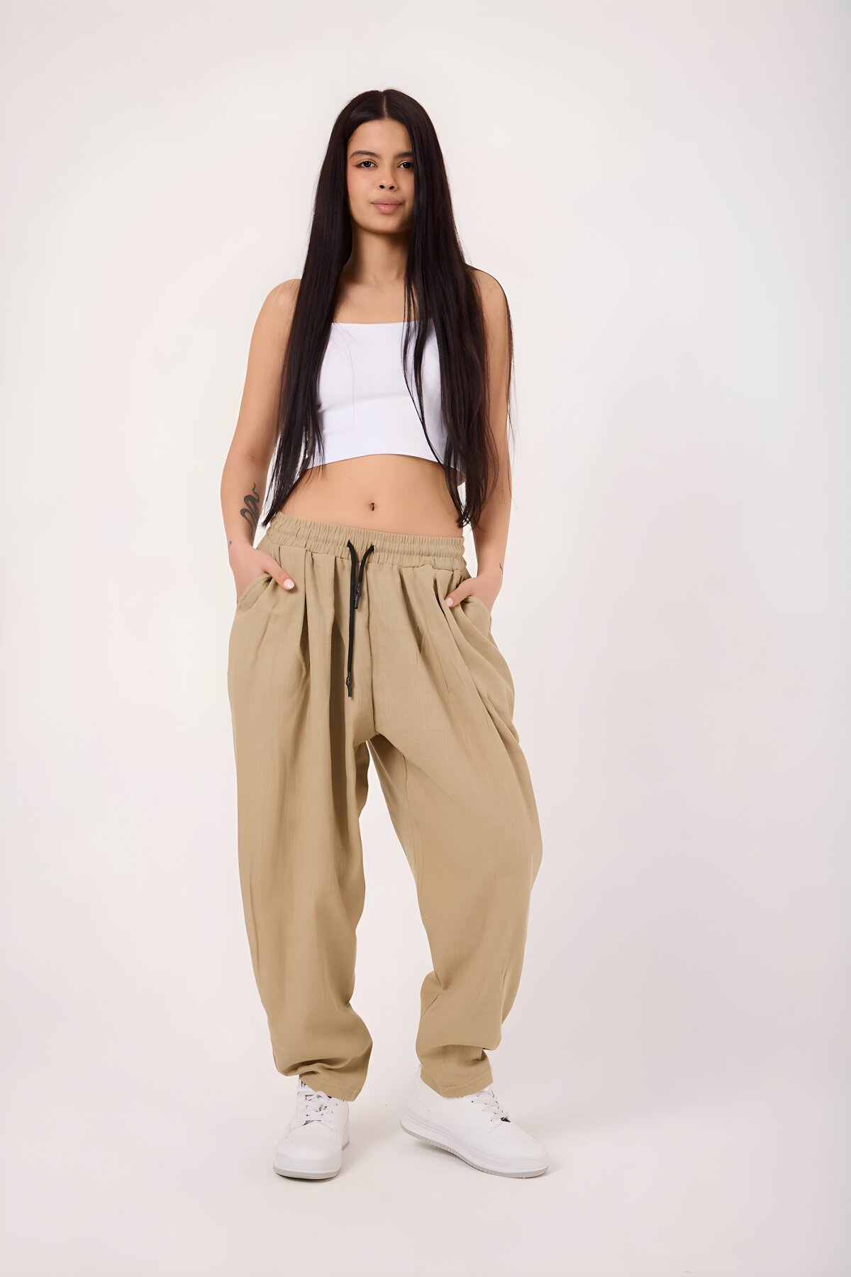 بنطلون شروال رياضي بنمط الشارع بيج مطبوع - MEXICO SUPERBLUE