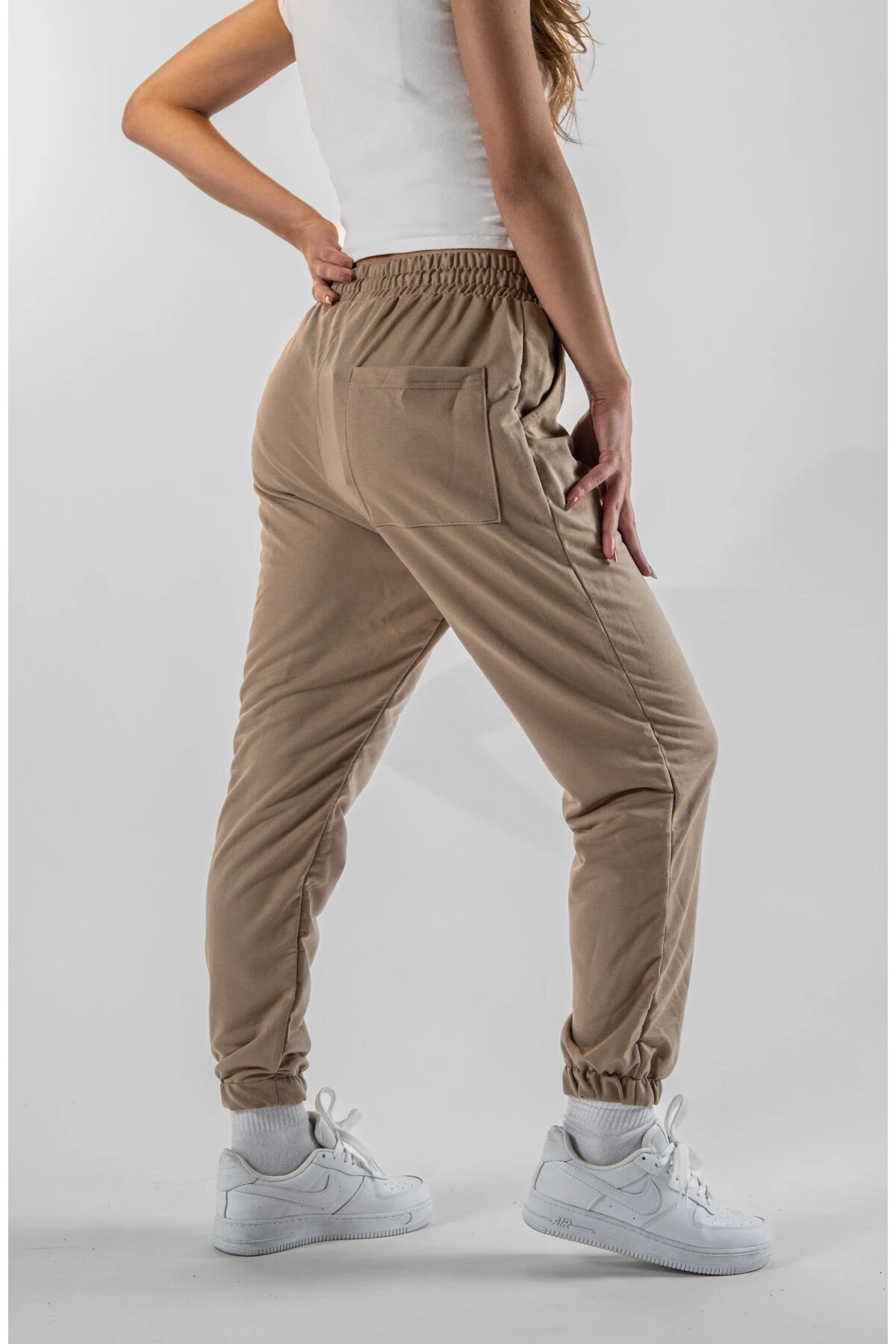 Jogger Elasticated-Hem Pants - Beige - MEXICO SUPERBLUE