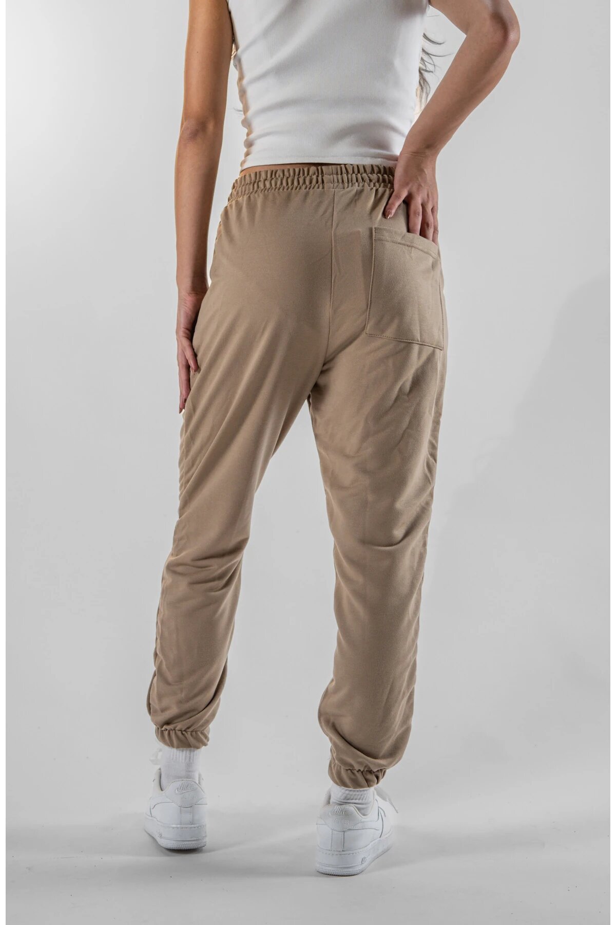 Jogger Elasticated-Hem Pants - Beige - MEXICO SUPERBLUE