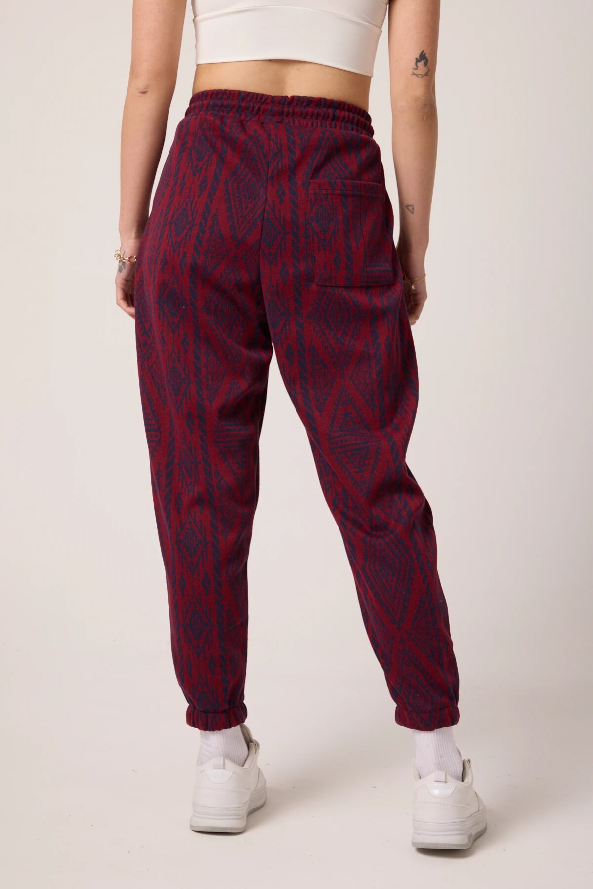 Sport Shalwar Jacquard Pants - Burgundy - MEXICO SUPERBLUE