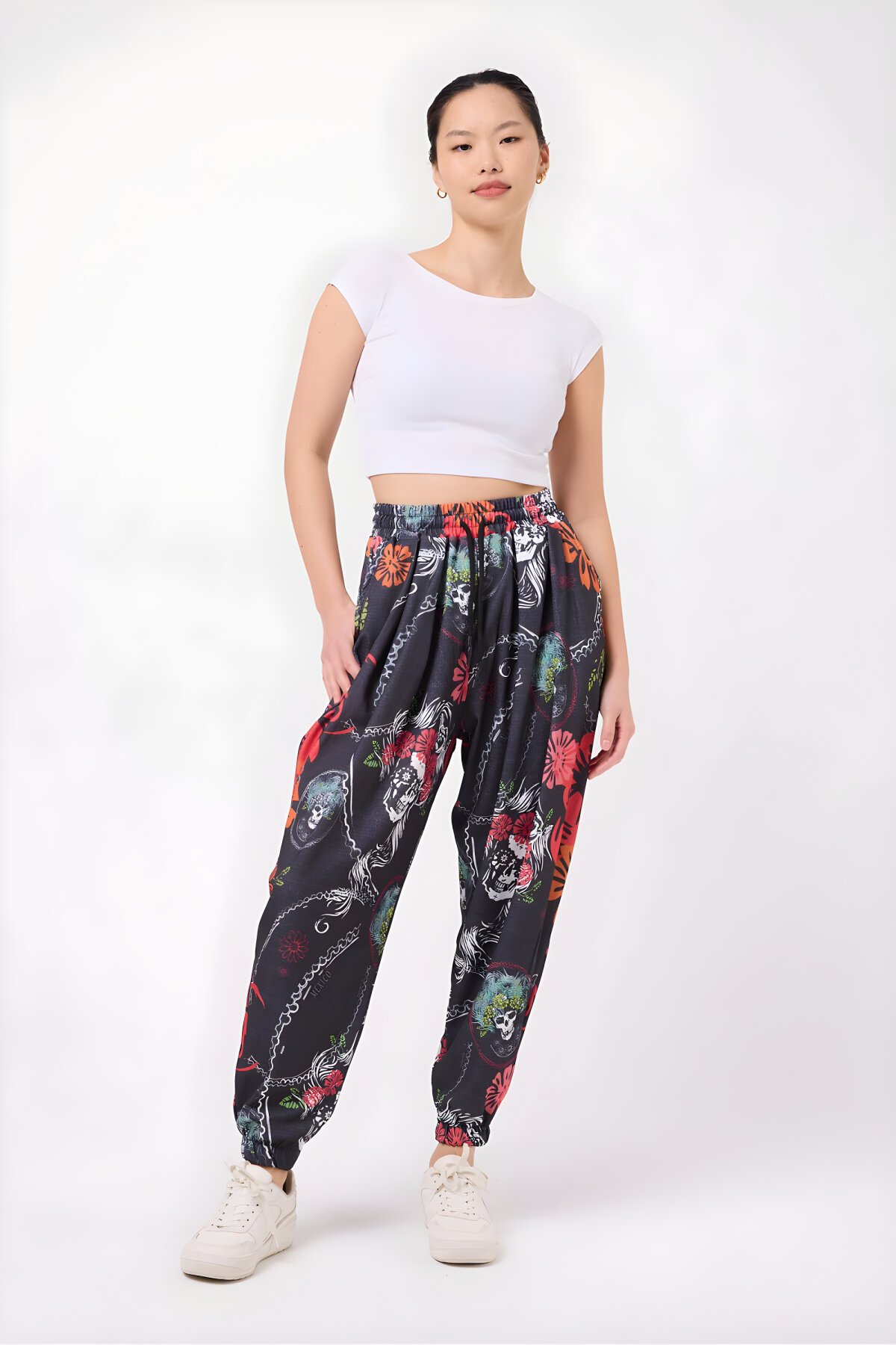 Shalwar Printed Seersucker Pants - Multi-Color - MEXICO SUPERBLUE