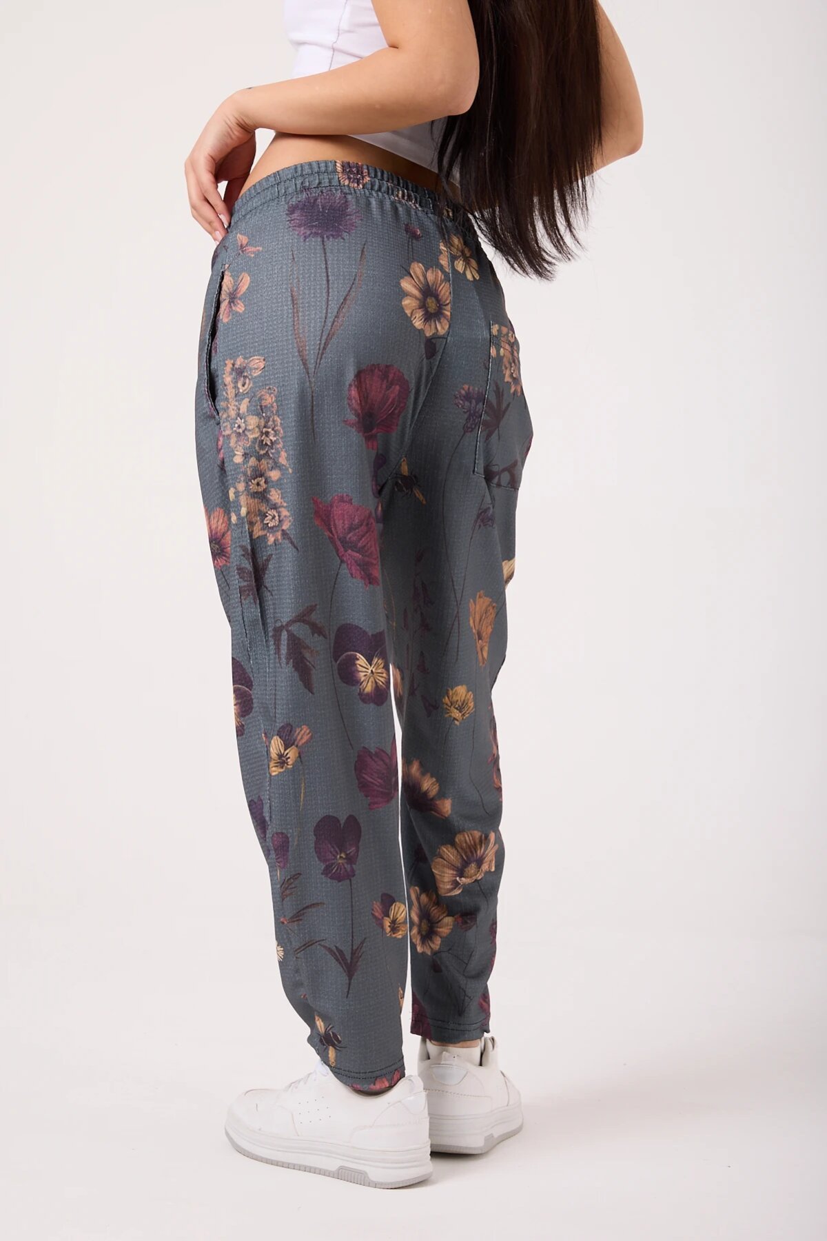 Sporty Baggy Printed Pants - Grey - MEXICO SUPERBLUE