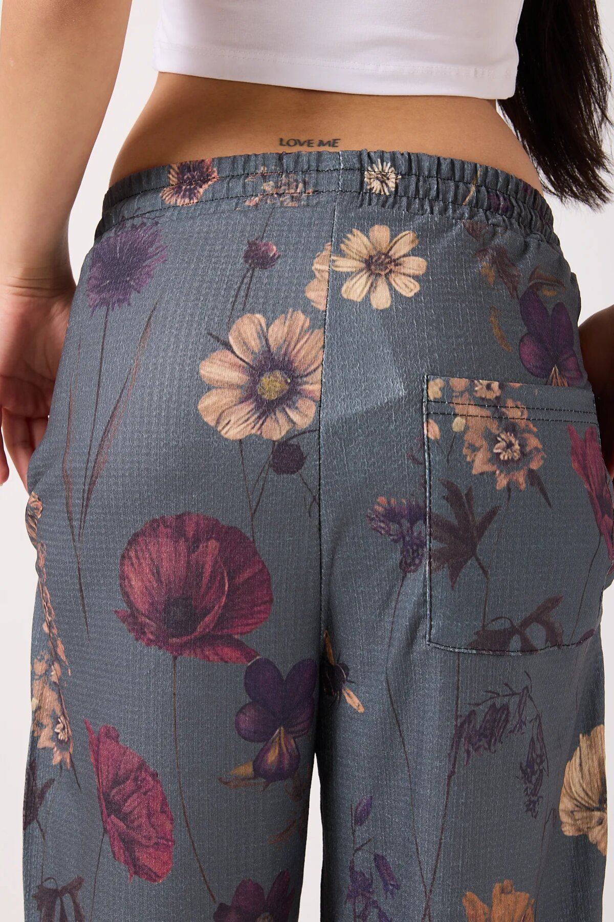 Sporty Baggy Printed Pants - Grey - MEXICO SUPERBLUE