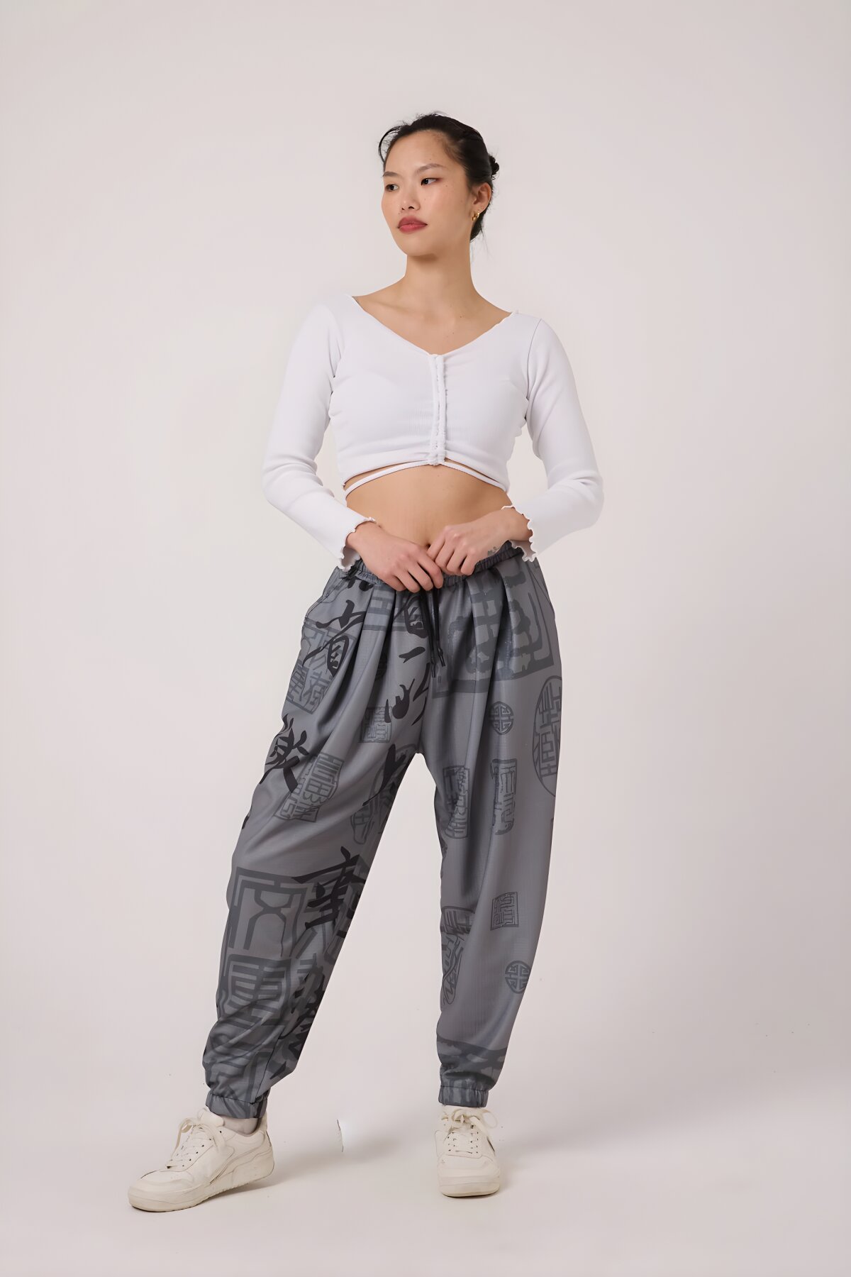 بنطلون شروال رياضي رمادي بقماش مجعد - MEXICO SUPERBLUE