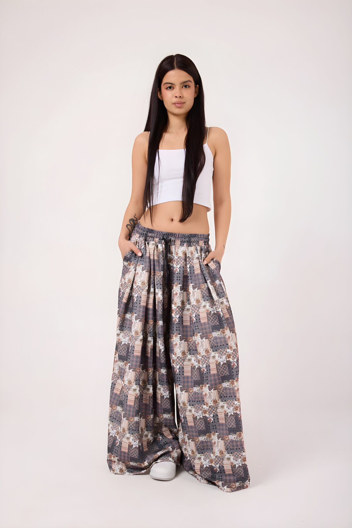 Gri Bol Baggy Spor Pantolon