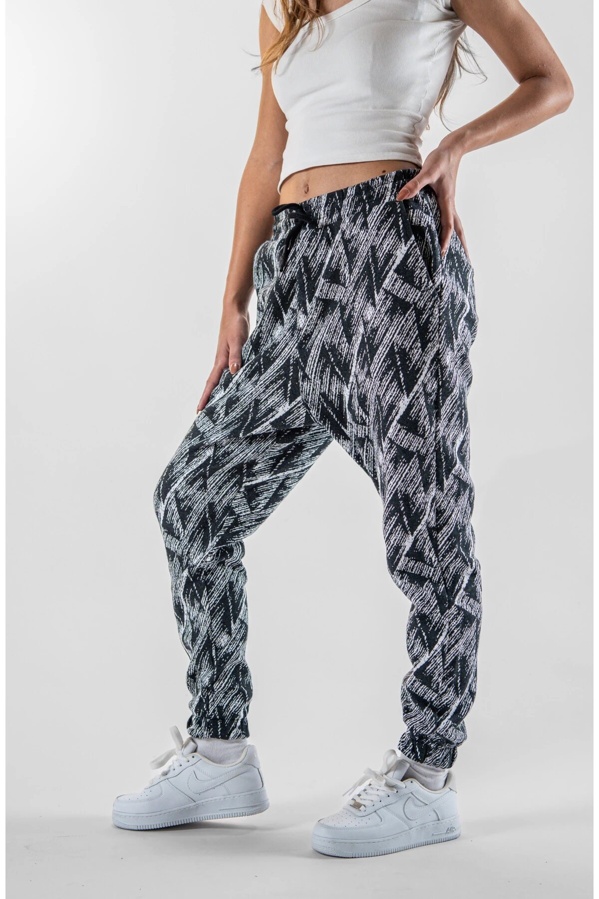 Jogger Jacquard Elastic Hem Pants - Gray - MEXICO SUPERBLUE
