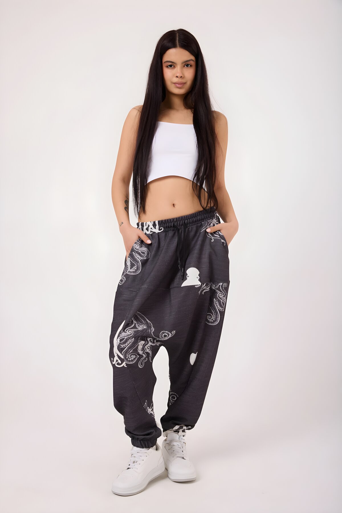 بنطلون شروال رياضي رمادي وأسود مطبوع - MEXICO SUPERBLUE