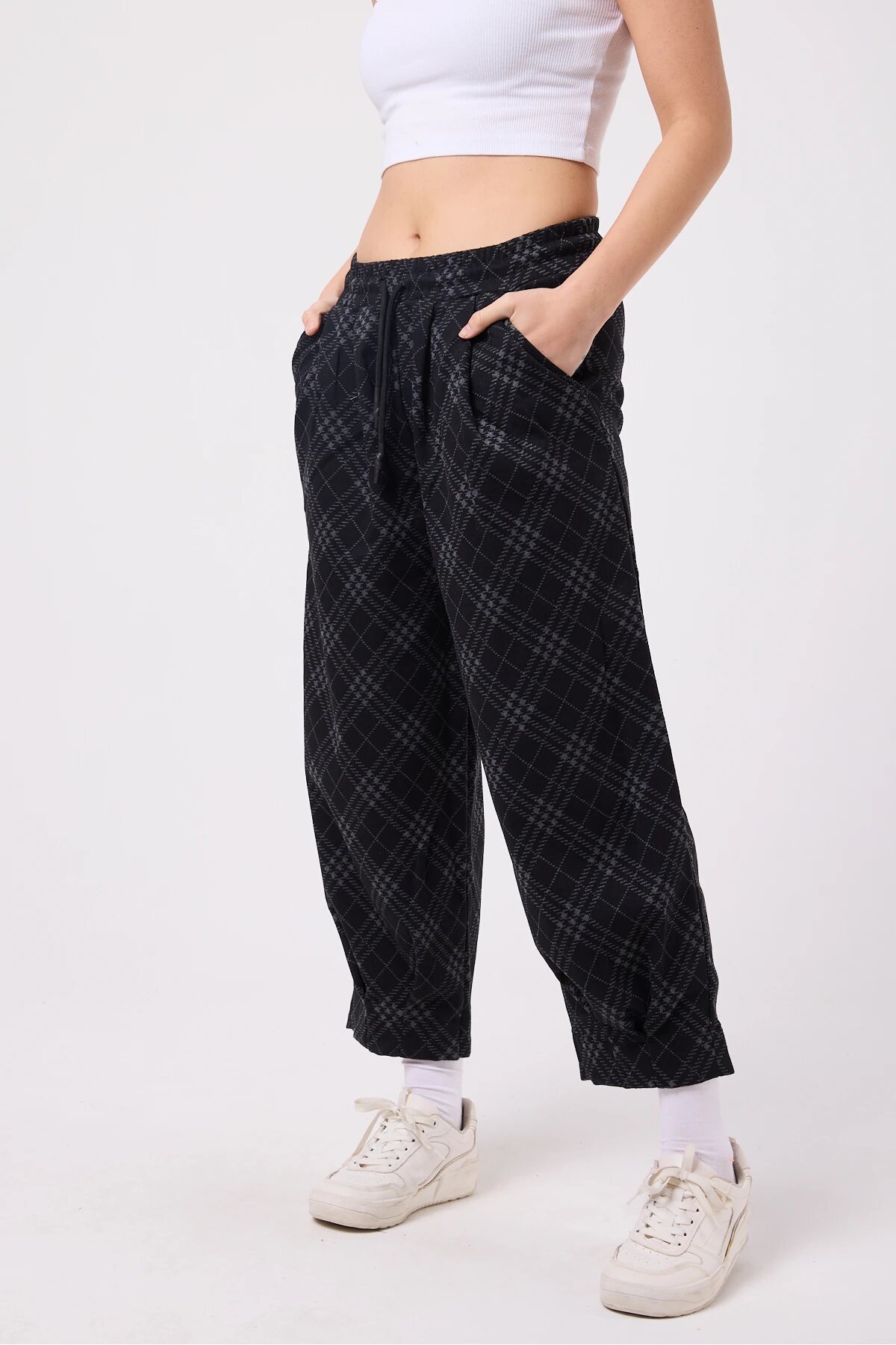 Street Style Baggy Leg Detail Pants - Gray - MEXICO SUPERBLUE