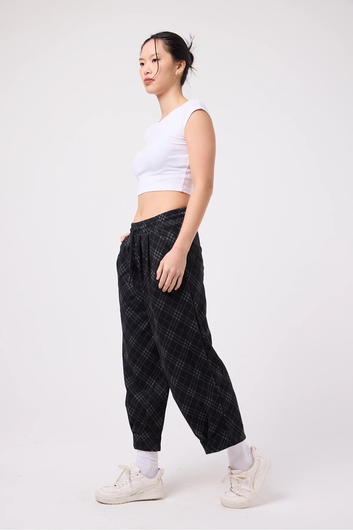 Street Style Baggy Leg Detail Pants - Gray - MEXICO SUPERBLUE