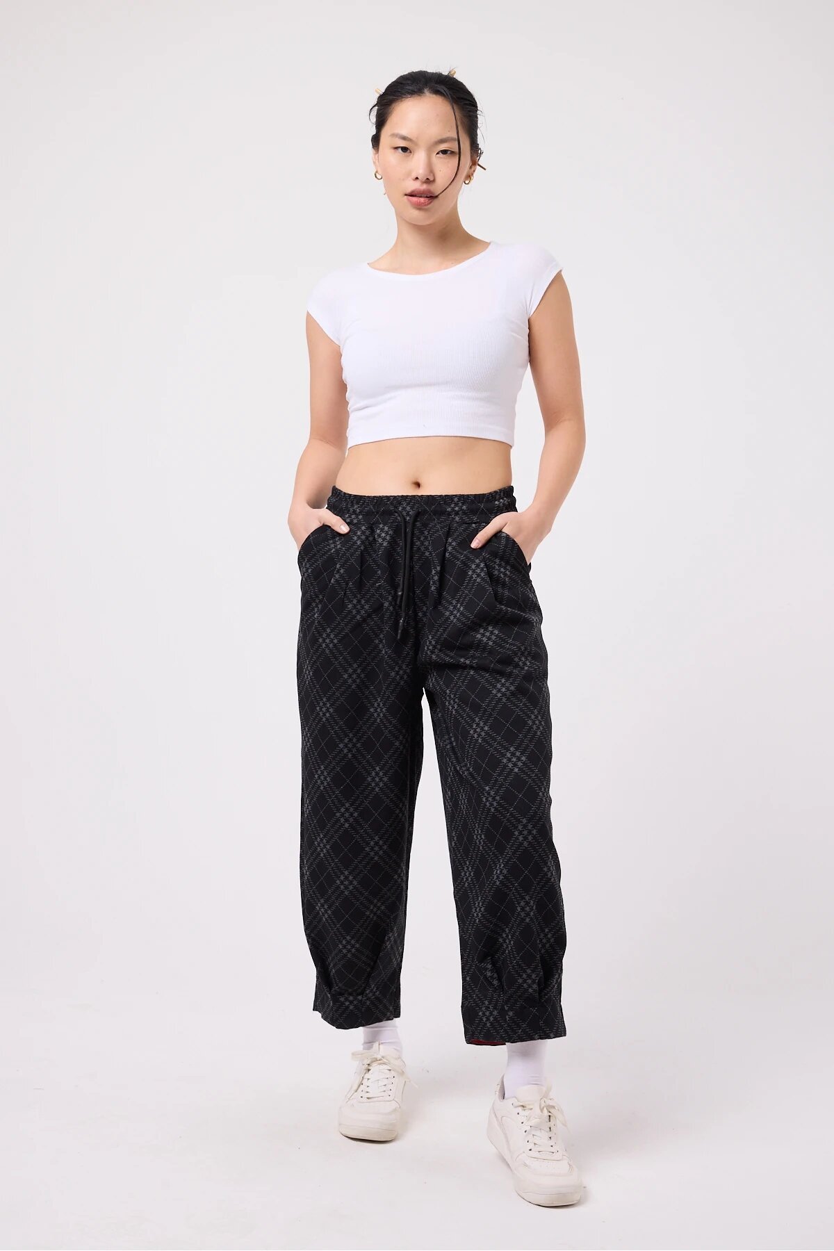 Street Style Baggy Leg Detail Pants - Gray - MEXICO SUPERBLUE