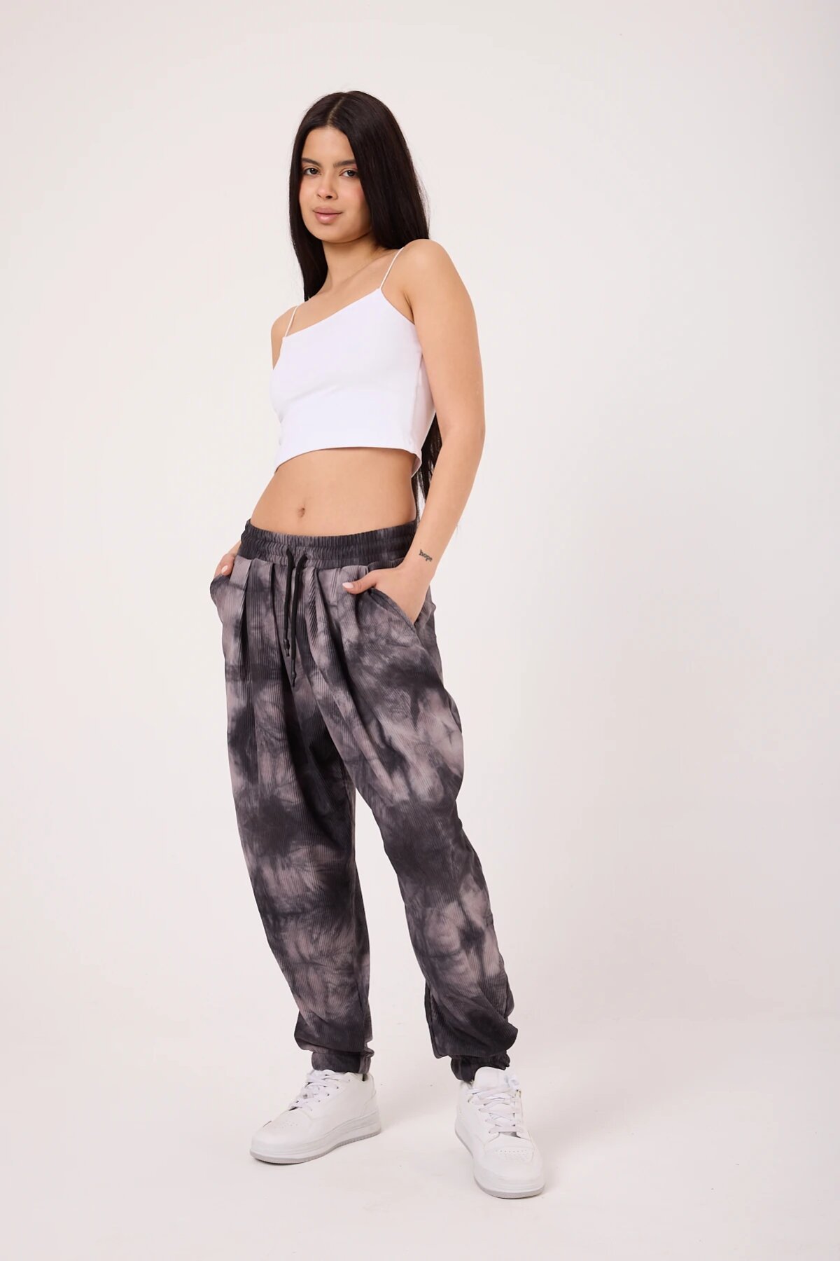 Street Style Sporty Harem Pants - Gray - MEXICO SUPERBLUE
