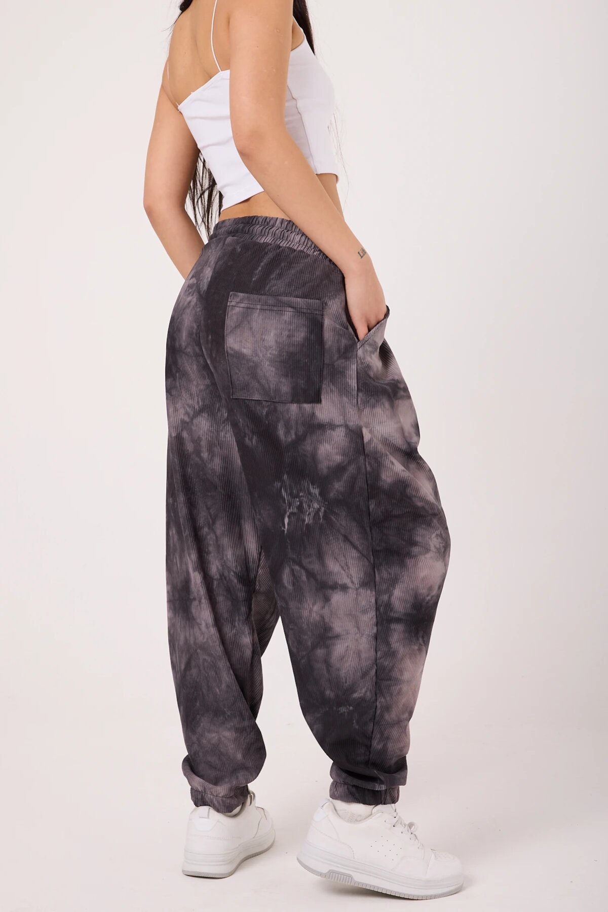 Street Style Sporty Harem Pants - Gray - MEXICO SUPERBLUE