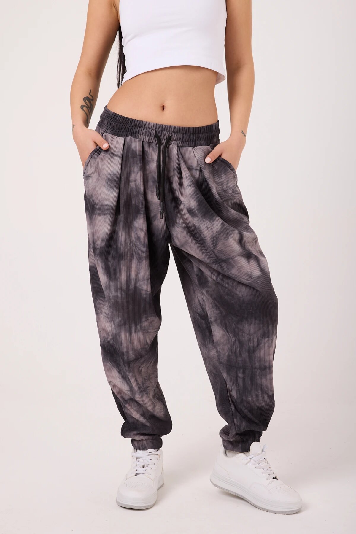 Street Style Sporty Harem Pants - Gray - MEXICO SUPERBLUE