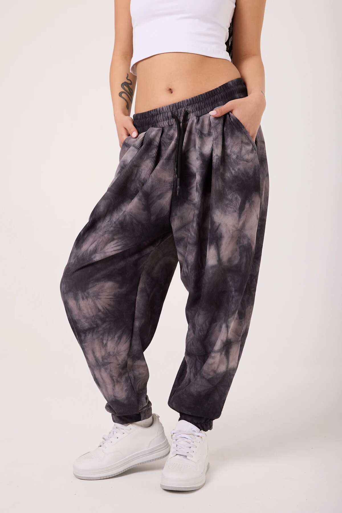 Street Style Sporty Harem Pants - Gray - MEXICO SUPERBLUE