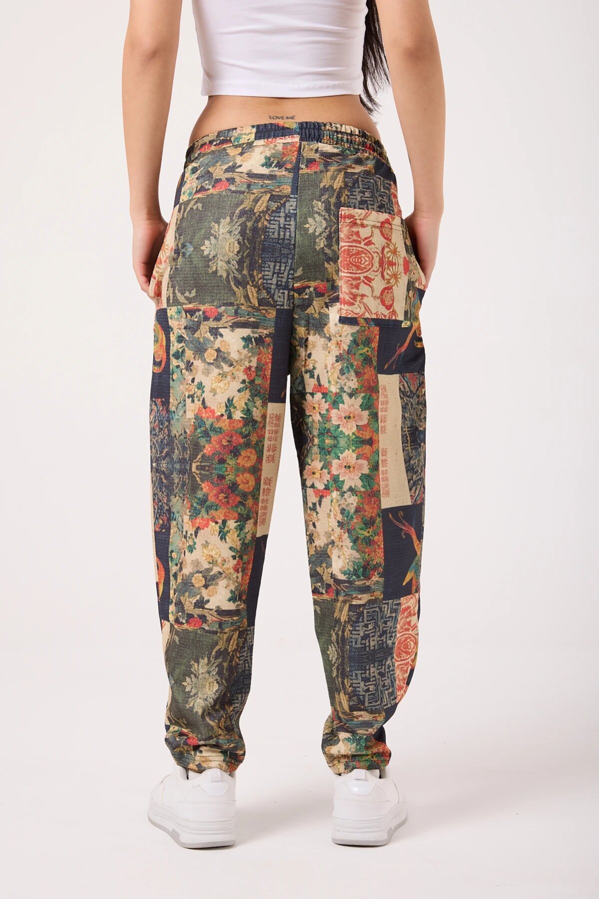 Street Style Baggy Printed Pants - Khaki - MEXICO SUPERBLUE