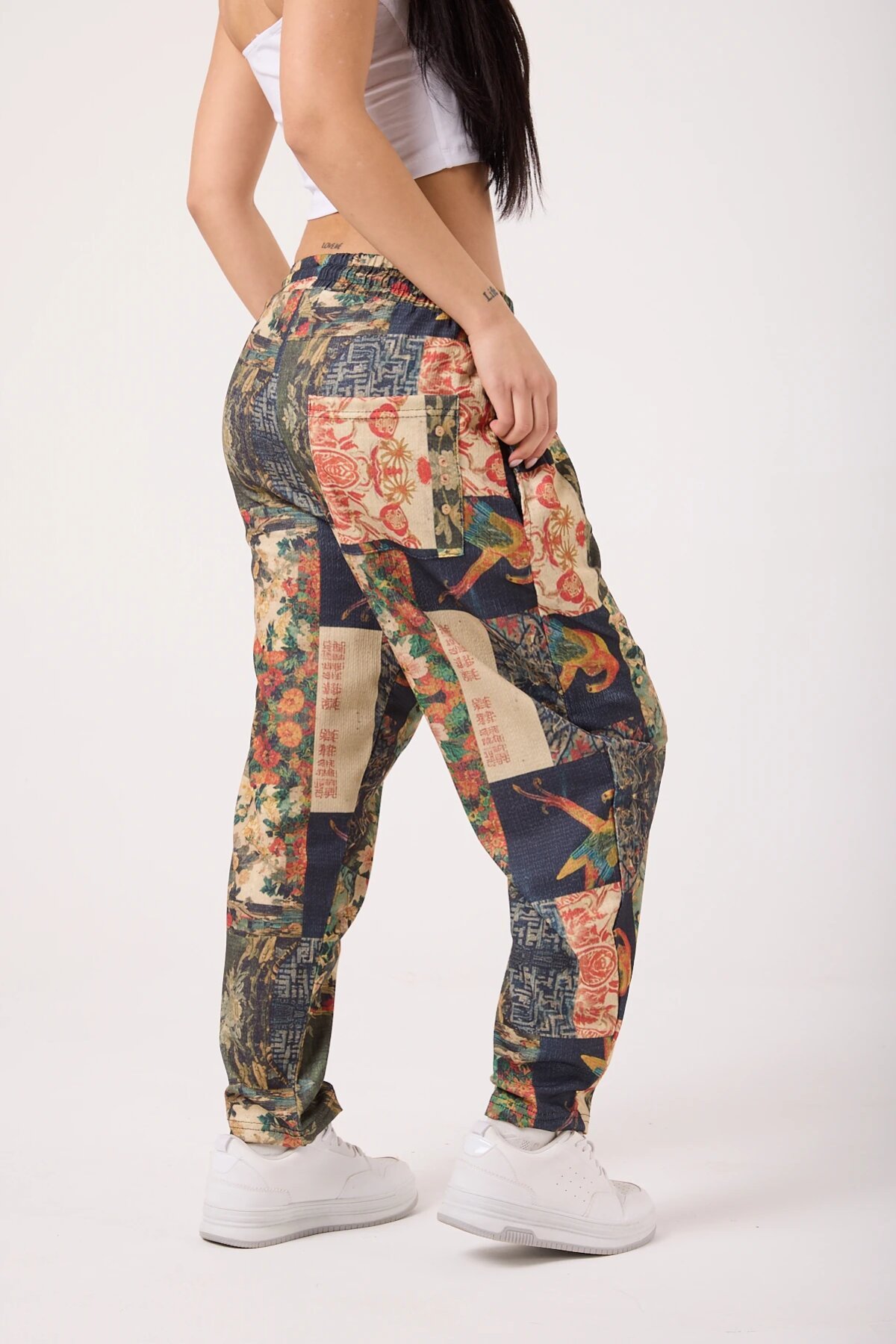 Street Style Baggy Printed Pants - Khaki - MEXICO SUPERBLUE