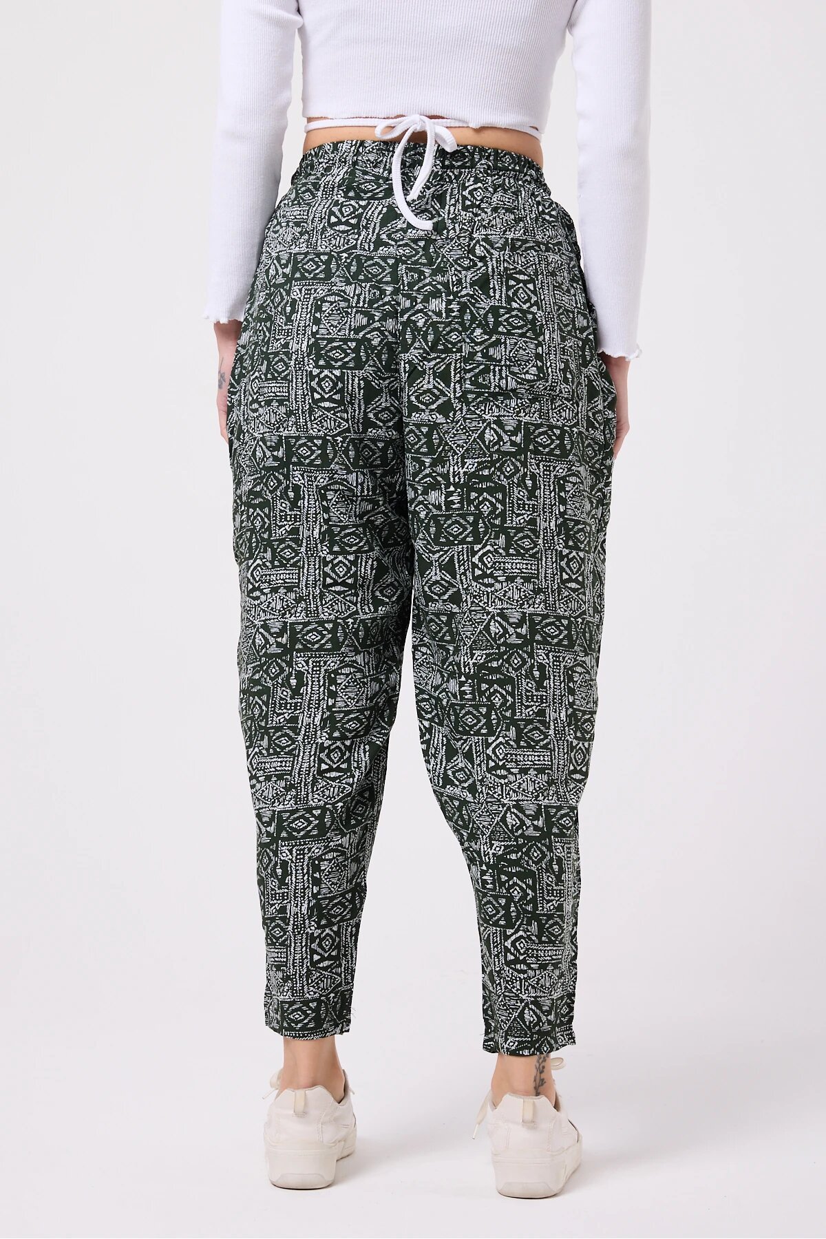 Street Style Printed Seersucker Pants - Khaki - MEXICO SUPERBLUE