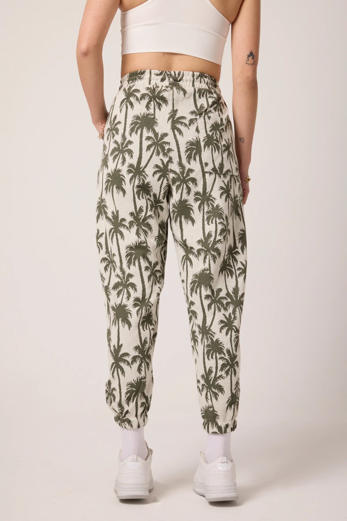 Sporty Shalwar Patterned Jacquard Pants - Khaki - MEXICO SUPERBLUE