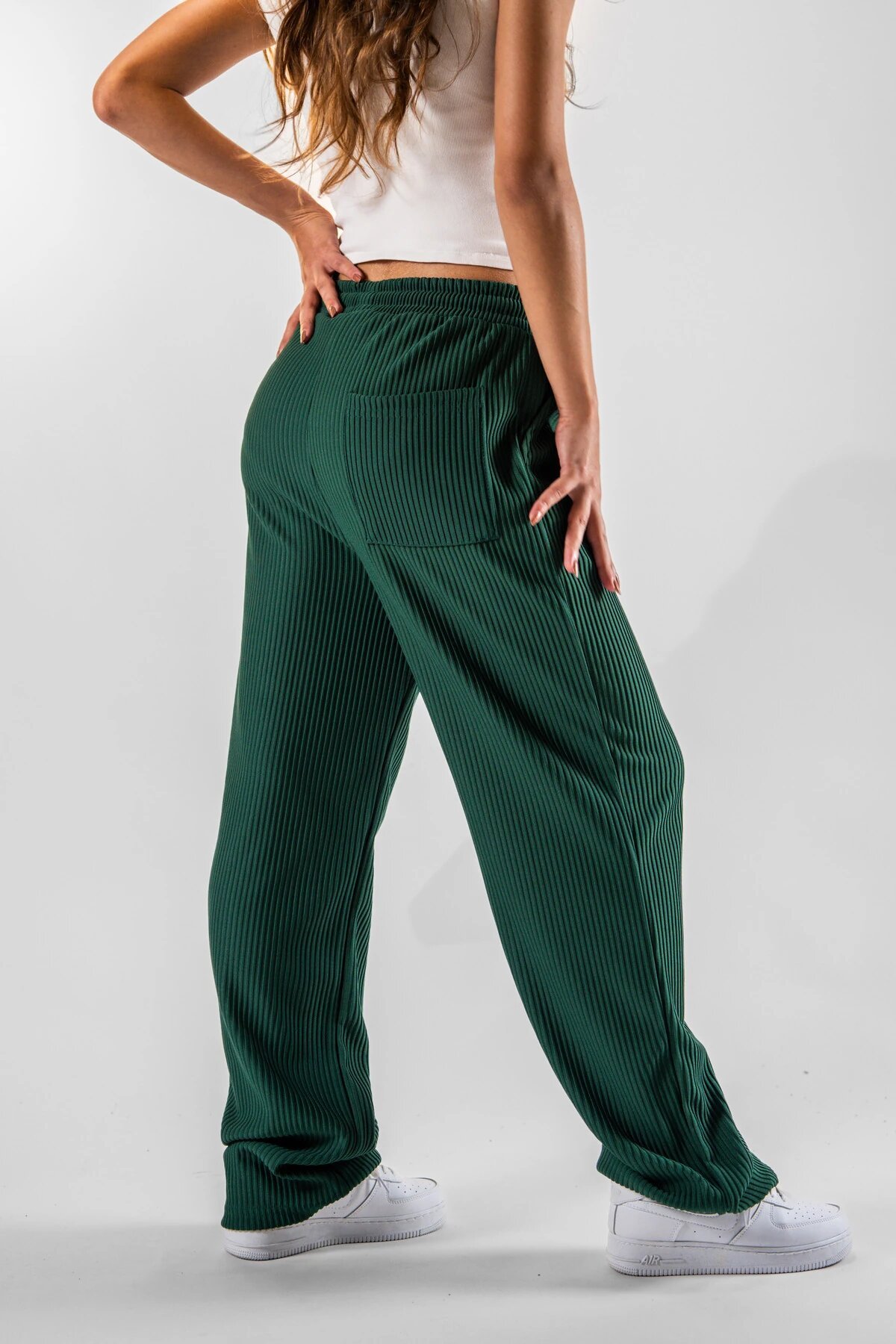 Baggy Ribbed Pants - Khaki - MEXICO SUPERBLUE