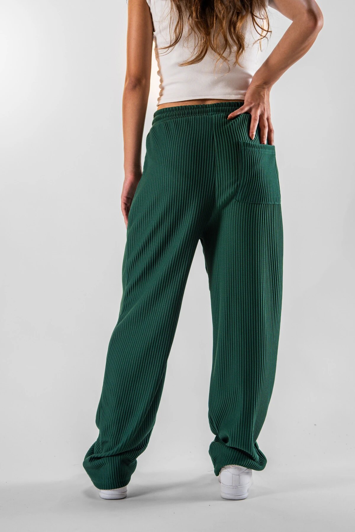 Baggy Ribbed Pants - Khaki - MEXICO SUPERBLUE