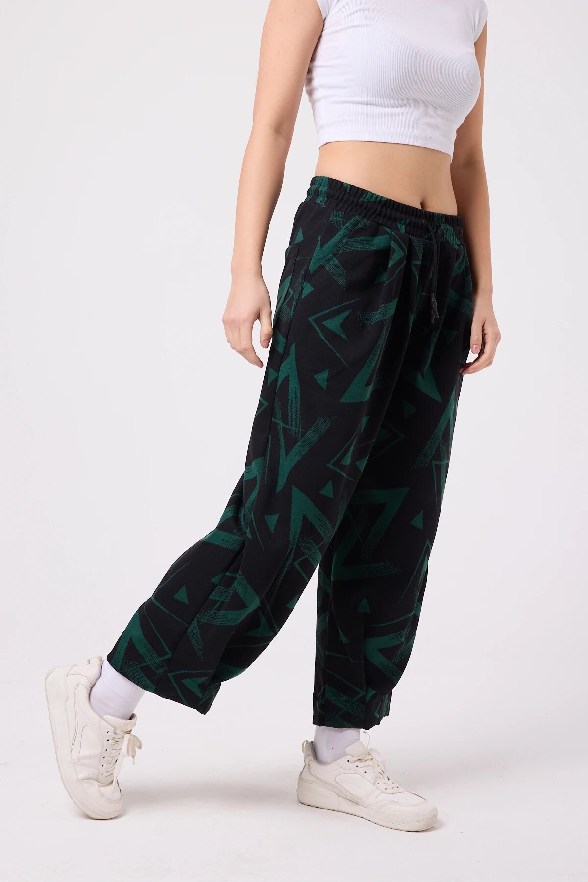 Street Style Baggy Hem-Detail Pants - Khaki - MEXICO SUPERBLUE
