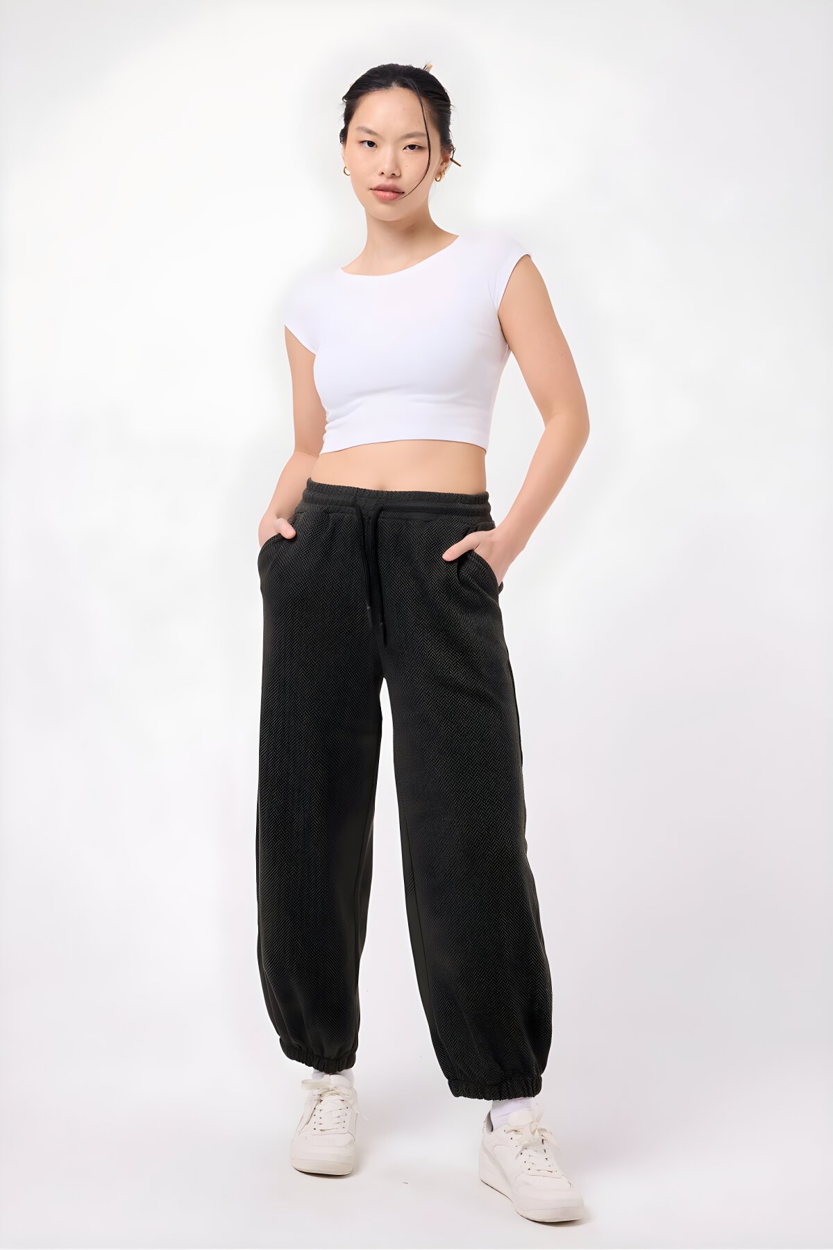 Baggy Street Style Elastic Cuff Pants - Khaki - MEXICO SUPERBLUE