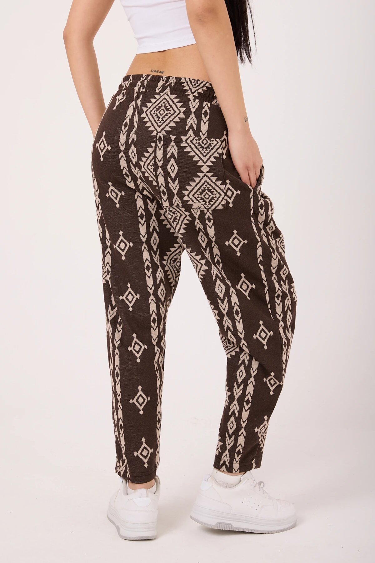 Sporty Striped Shalwar Pants - Brown - MEXICO SUPERBLUE