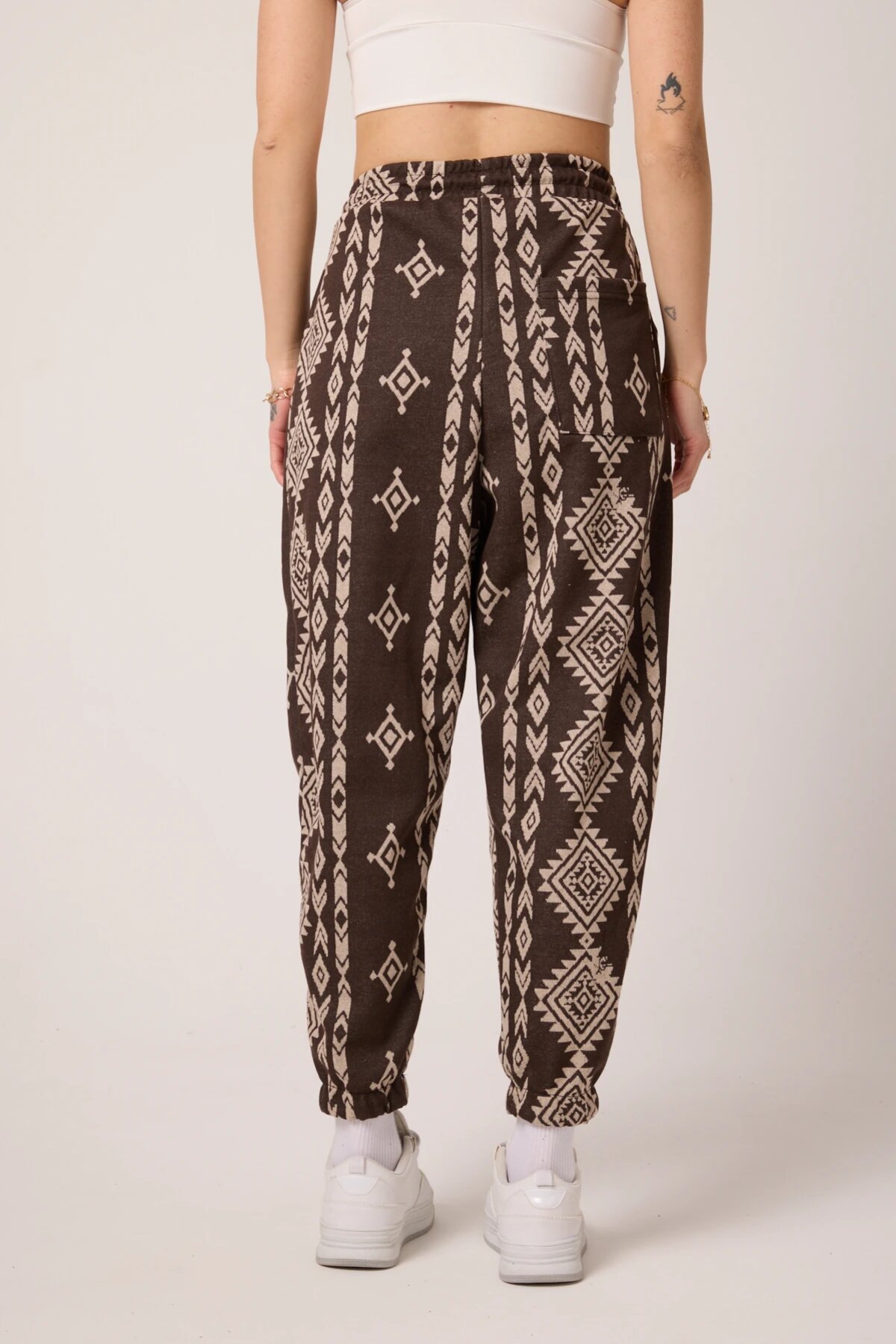 Casual Jacquard Shalwar Pants - Brown - MEXICO SUPERBLUE