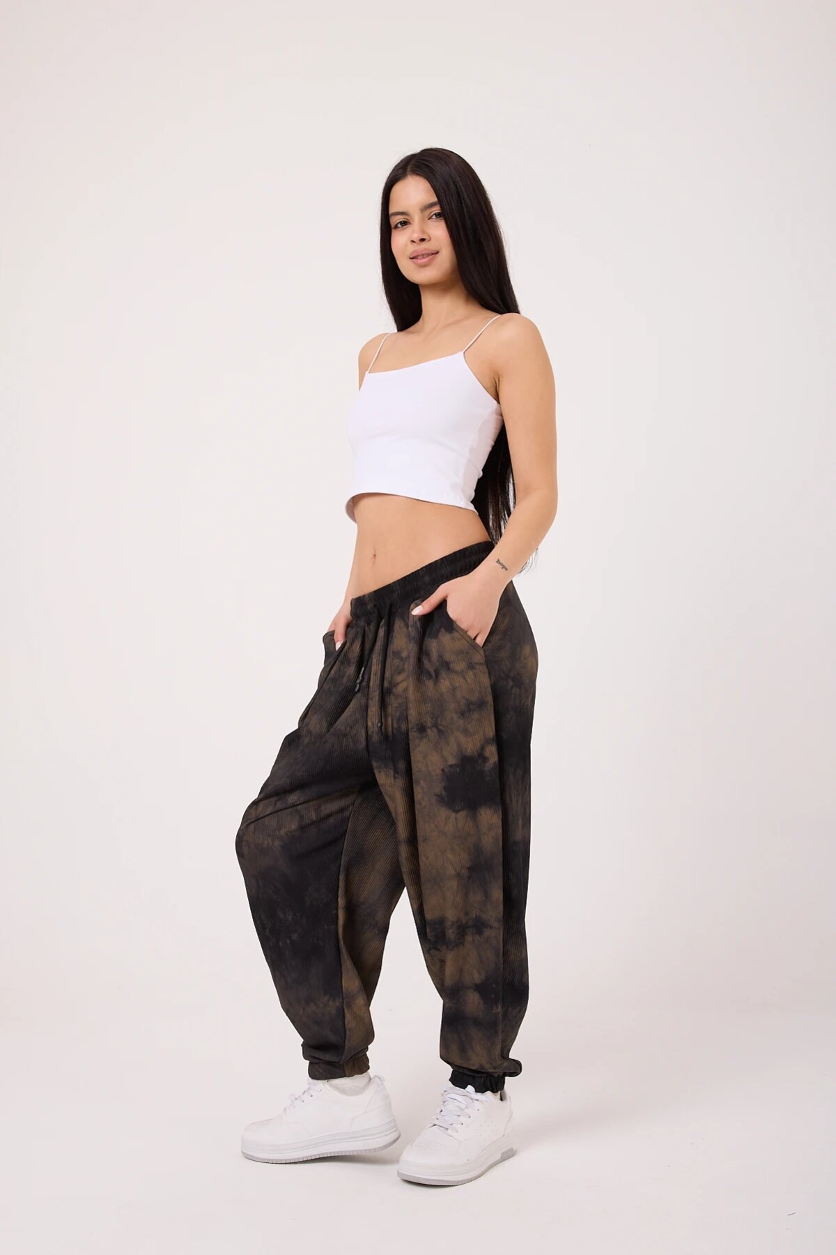 Street Style Sporty Harem Pants - Brown - MEXICO SUPERBLUE