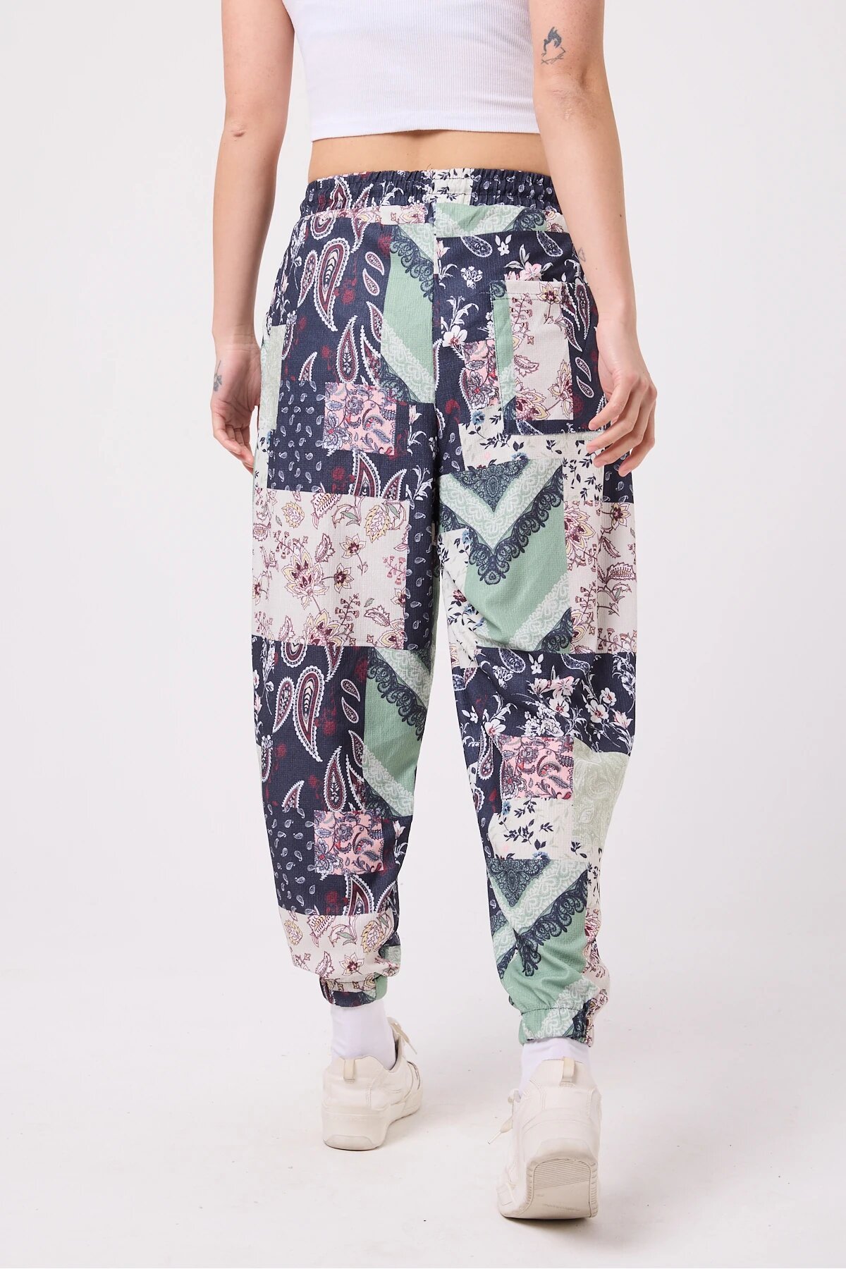 Sporty Shalwar Printed Pants - Navy Blue - MEXICO SUPERBLUE