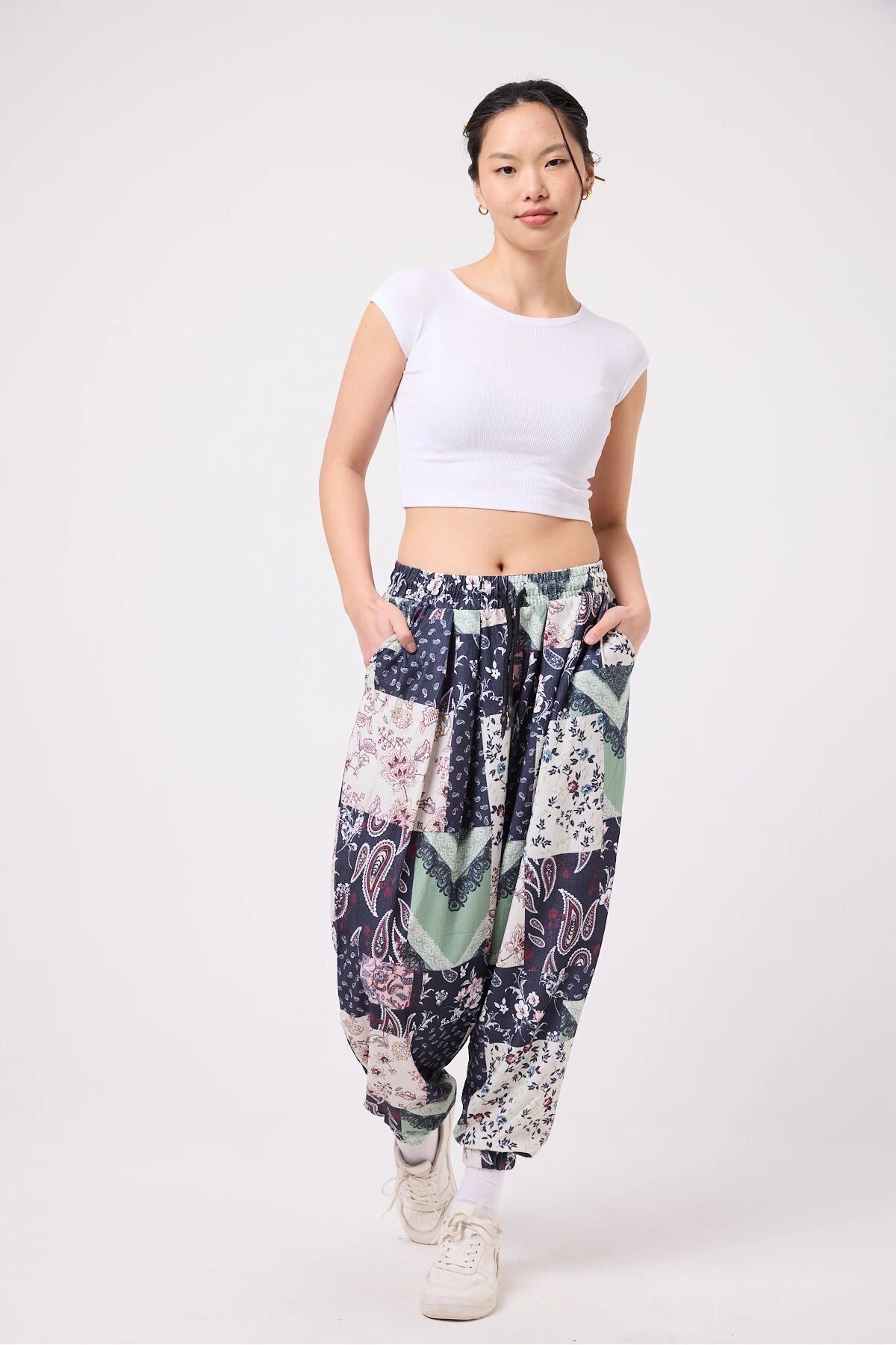 Sporty Shalwar Printed Pants - Navy Blue - MEXICO SUPERBLUE